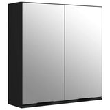 5 Piece Bathroom Cabinet Set Black Engineered Wood - Close-Up Angle