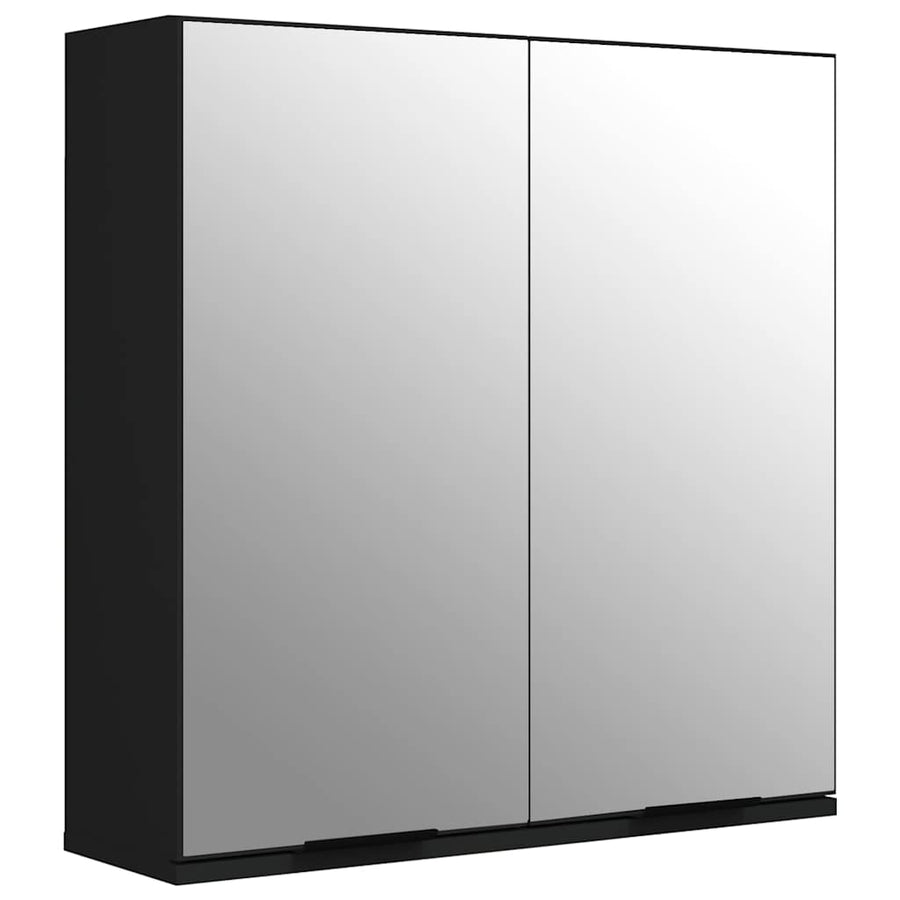 5 Piece Bathroom Cabinet Set Black Engineered Wood