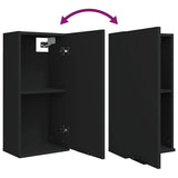 5 Piece Bathroom Cabinet Set Black Engineered Wood