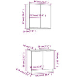 2 Piece Bathroom Cabinet Set Smoked Oak Engineered Wood