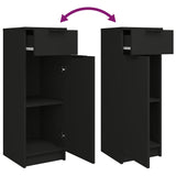 3 Piece Bathroom Cabinet Set Black Engineered Wood
