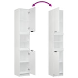 3 Piece Bathroom Cabinet Set White Engineered Wood - Rear View