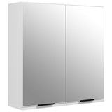 3 Piece Bathroom Cabinet Set White Engineered Wood - Close-Up Angle