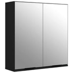 3 Piece Bathroom Cabinet Set Black Engineered Wood