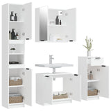 4 Piece Bathroom Cabinet Set White Engineered Wood - Top-Down View