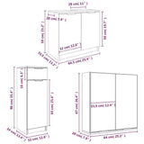 4 Piece Bathroom Cabinet Set White Engineered Wood - Extra Image