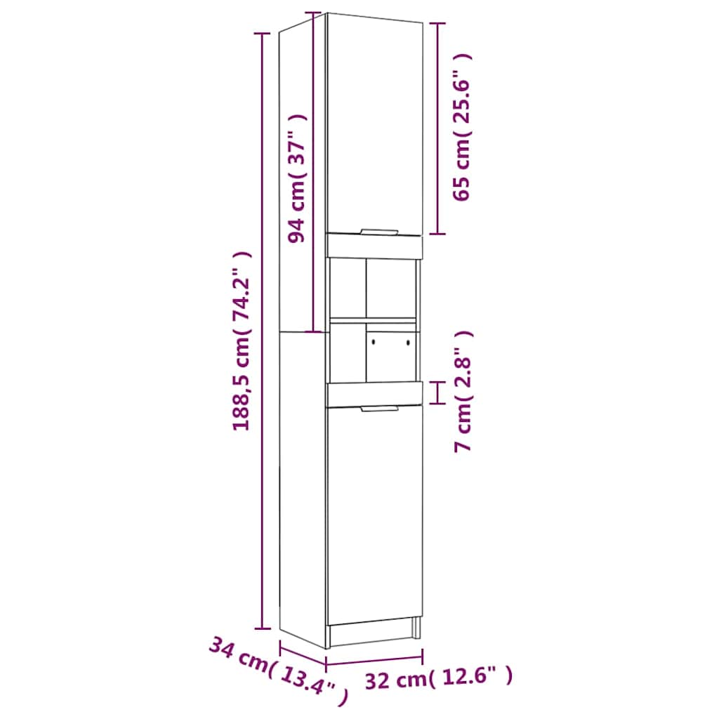 4 Piece Bathroom Cabinet Set Black Engineered Wood