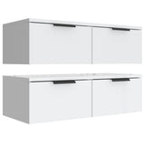 Wall Cabinets 2 pcs White 68x30x20 cm Engineered Wood - Rear View