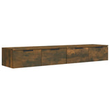 Wall Cabinets 2 pcs Smoked Oak 68x30x20 cm Engineered Wood - Front View