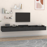 Wall Cabinets 2 pcs Black 102x30x20 cm Engineered Wood - Side View