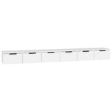 Wall Cabinets 2 pcs High Gloss White 102x30x20 cm Engineered Wood - Front View