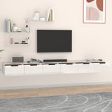 Wall Cabinets 2 pcs High Gloss White 102x30x20 cm Engineered Wood - Side View