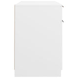 Desk with Side Cabinet White Engineered Wood
