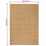 Rug Rectangular Natural 80x160 cm Jute