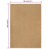 Rug Rectangular Natural 80x160 cm Jute - Rear View