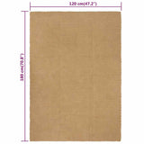 Rug Rectangular Natural 120x180 cm Jute - Rear View