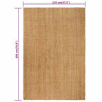 Rug Rectangular Natural 120x180 cm Jute
