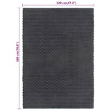 Rug Rectangular Anthracite 120x180 cm Cotton - Rear View