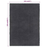 Rug Rectangular Anthracite 160x230 cm Cotton - Rear View