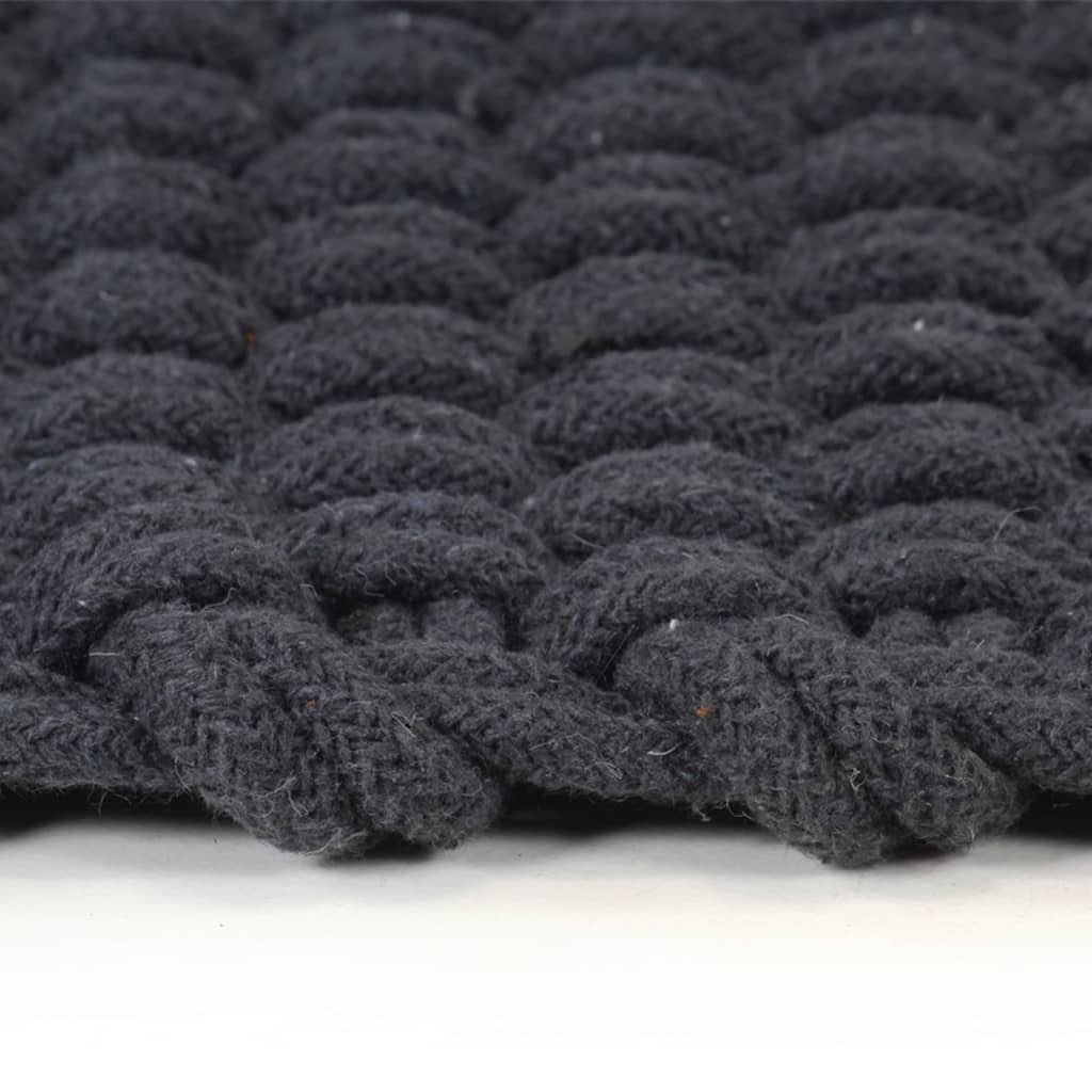 Rug Rectangular Anthracite 180x250 cm Cotton