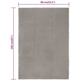Rug Rectangular Grey 80x160 cm Cotton - Rear View