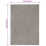 Rug Rectangular Grey 120x180 cm Cotton - Rear View