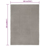 Rug Rectangular Grey 180x250 cm Cotton - Rear View