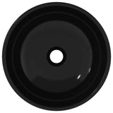 Basin Tempered Glass 35x12 cm Black - Side View