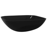Basin Glass 42x42x14 cm Black - Front View