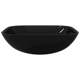 Basin Glass 42x42x14 cm Black - Side View
