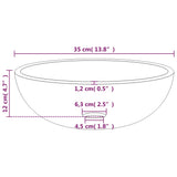 Basin Tempered Glass 35x12 cm White - 45-Degree Angle