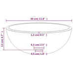 Basin Tempered Glass 30x12 cm White