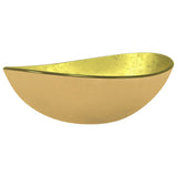 Basin Tempered Glass 54.5x35x15.5 cm Gold - Front View