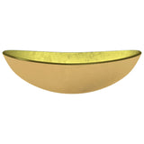 Basin Tempered Glass 54.5x35x15.5 cm Gold - Side View