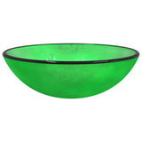 Basin Tempered Glass 42x14 cm Green - Front View
