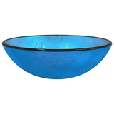 Basin Tempered Glass 42x14 cm Blue - Front View