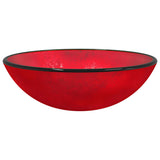 Basin Tempered Glass 42x14 cm Red - Front View
