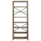 7-Tier Bookcase 80x30x200 cm Solid Wood Acacia - Side View