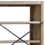 7-Tier Bookcase 80x30x200 cm Solid Wood Acacia - Rear View