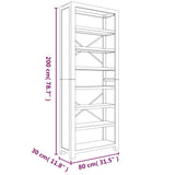 7-Tier Bookcase 80x30x200 cm Solid Wood Acacia - Low Angle
