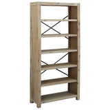 6-Tier Bookcase 80x30x170 cm Solid Wood Acacia - Front View
