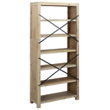 6-Tier Bookcase 80x30x170 cm Solid Wood Acacia - 45-Degree Angle