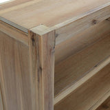 6-Tier Bookcase 80x30x170 cm Solid Wood Acacia - Close-Up Angle
