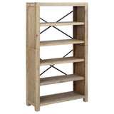 5-Tier Bookcase 80x30x140 cm Solid Wood Acacia - Front View