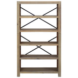 5-Tier Bookcase 80x30x140 cm Solid Wood Acacia - Side View