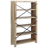 5-Tier Bookcase 80x30x140 cm Solid Wood Acacia - 45-Degree Angle