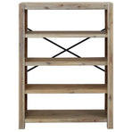 4-Tier Bookcase 80x30x110 cm Solid Wood Acacia