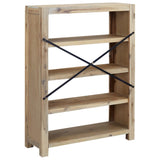 4-Tier Bookcase 80x30x110 cm Solid Wood Acacia - 45-Degree Angle