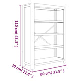 4-Tier Bookcase 80x30x110 cm Solid Wood Acacia