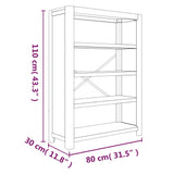 4-Tier Bookcase 80x30x110 cm Solid Wood Acacia - Low Angle
